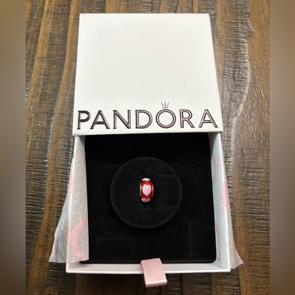 Pandora Jewelry - Like New Pandora Heart Glass Murano Charm Retired